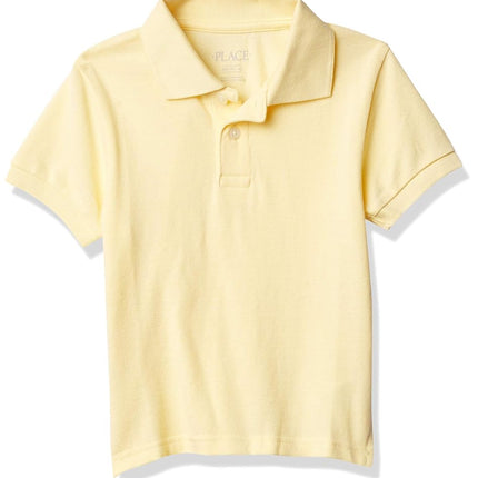 The Children's Place Boys' Uniform Pique Polo, New Yellow, XL (14 husky)