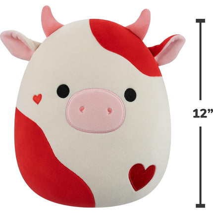 Squishmallows Original 12in Idris The Red and White Hearts Cow – Official Jazwares Valentine’s Day Plush (Medium-Sized)