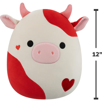 Squishmallows Original 12in Idris The Red and White Hearts Cow – Official Jazwares Valentine’s Day Plush (Medium-Sized)