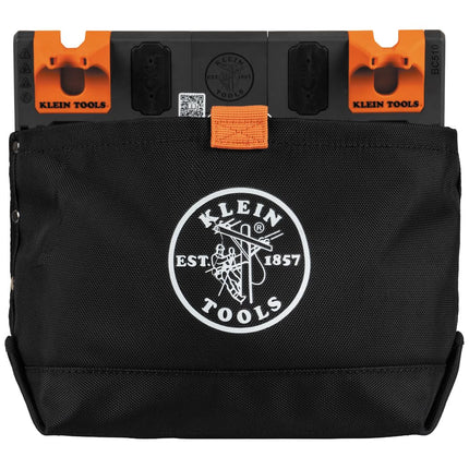 Klein Tools BC510S Bucket Work Center Hardware Tool Pouch with Carabiner, Magnetic, S Hook Rail System Accessory for Lineman Tools
