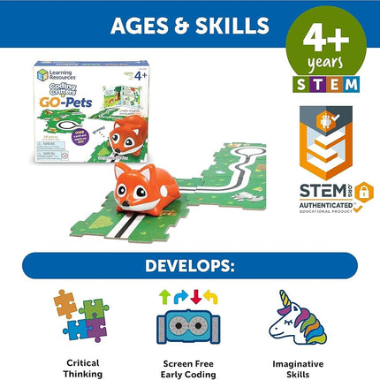 Learning Resources LER3097 Critters Go Scrambles The Fox, STEM, Early Coding Toy, Interactive Pet, Ages 4+