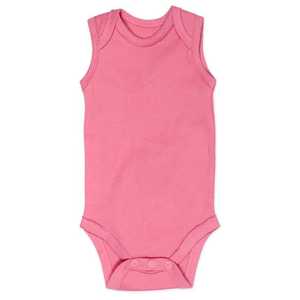 HonestBaby Paquete múltiple de bodies sin mangas y de tirantes de una pieza 100% algodón orgánico para bebés, niños, niñas, unisex, color rosa ombre, 12 meses