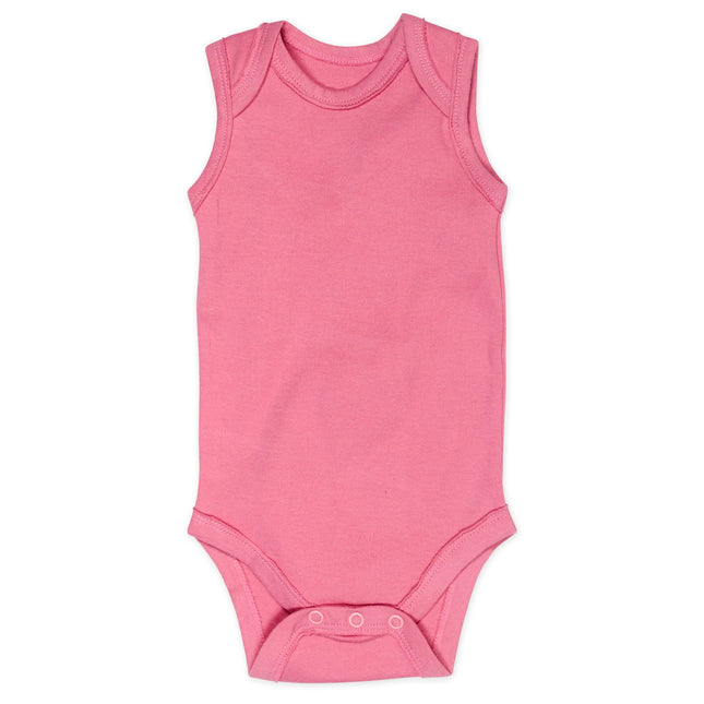 HonestBaby Unisex Baby 100% Organic Cotton Sleeveless One-Piece Bodysuits, 5-Pack Pink Ombre, Newborn