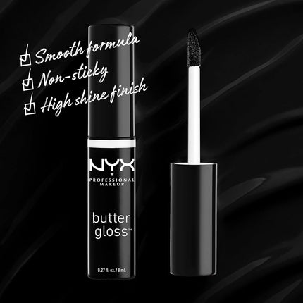 NYX PROFESSIONAL MAKEUP SIONAL MAKEUP Brillo de Labios Butter Gloss, No Pegajoso - Licorice (Negro)