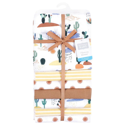 Hudson Baby Unisex Baby Cotton Flannel Receiving Blankets Bundle, Fun Desert, One Size