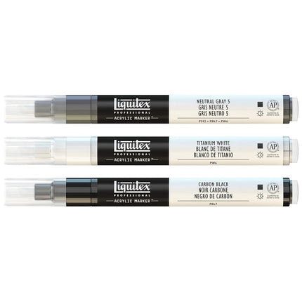Ensemble de 3 marqueurs de peinture professionnels Liquitex, monochromes