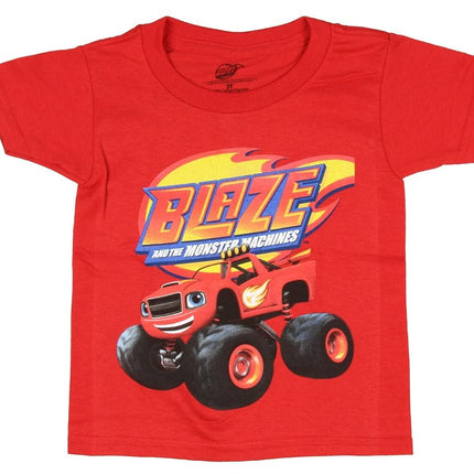 Nickelodeon Blaze and The Monster Machines Little Boys' Toddler Short Sleeve T-Shirt, Red, 4T