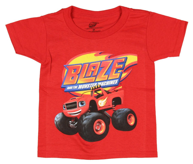 Nickelodeon Blaze and The Monster Machines Little Boys' Toddler Short Sleeve T-Shirt, Red, 2T