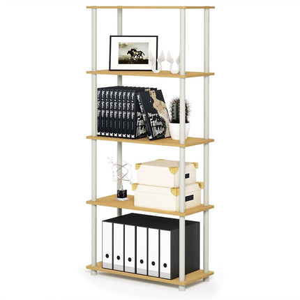 Furinno TURN-N-TUBE 5-Tier Tool-Free Corner Shelf,