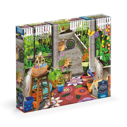 Buffalo Games - Sapphire Select - Tracy Flickenger - Garden Shed Greenhouse - 1000 Piece Jigsaw Puzzle – Challenging & Fun – Blue Backed Puzzle Board – Giftable Display Box - Full Size Poster Included