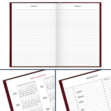 AT-A-GLANCE 2025 Diary, Standard Diary, Daily, 5-3/4" x 8-1/4", Small, 12-Month, Hardcover, Red (SD3891325)