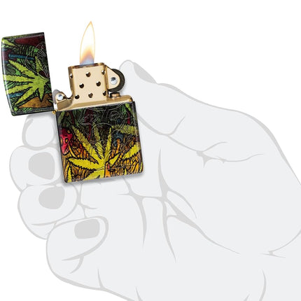 Zippo Fungi Fusion Design 540 Tumbled Brass Pocket Lighter