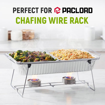 Paclord Aluminum Foil Pans - Half-Size 9" x 13", Pack of 50 - USA-Made Disposable Aluminum Trays for Steam Table & Chafing Racks - Great for Baking, Catering, BBQ, Parties, Food Delivery