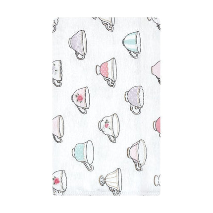 Hudson Baby Unisex Baby Cotton Flannel Burp Cloths, Tea Party, One Size