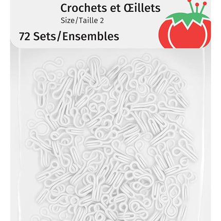 Dritz Fasteners, White, Size 2, 72 Sets