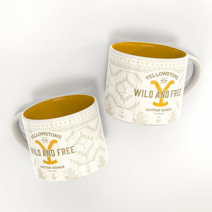 Zak Designs Yellowstone Ceramic Coffee Mug for Hot Drinks at Home, Collectible Keepsake (15 oz, Dutton Ranch)
