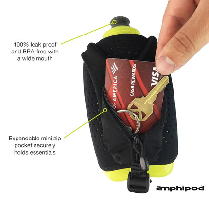 Amphipod Hydraform Ergo-Lite Handheld No-Slip Leak-Free Ergonomic 16 oz Running Water Bottle, Pink
