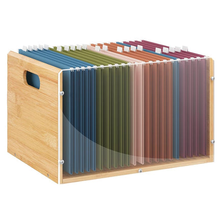Sbanmao Letter/Legal Bamboo Acrylic File Box Organ