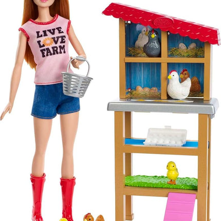 Barbie FXP15 Chicken Farmer Doll, Red Hair and Pla
