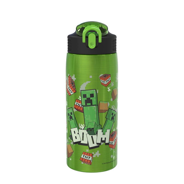 Zak Designs Minecraft Water Bottle for Travel and 