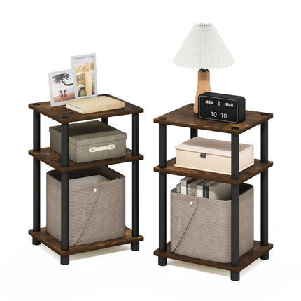 Furinno JUST Side Table Set of 2, 3-Tier End Table