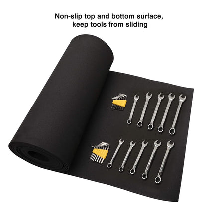 CASOMAN Professional Tool Box Liner Drawer Liner Shelf Liner - 18 inch(Wide) x 24 feet (Long) Non-Slip Black 3mm Thickness (1/8" Thickness)
