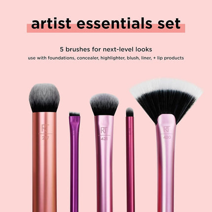 Real Techniques Artist Essentials Complete Face Makeup Brush Set for Makeup Artist Inspired Looks