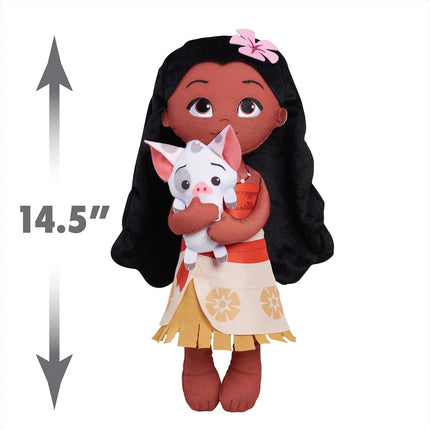 Just Play Disney Princess Lil' Friends Plushie Moana & Pua Plush Doll 14" Officially Licensed for Ages 3+