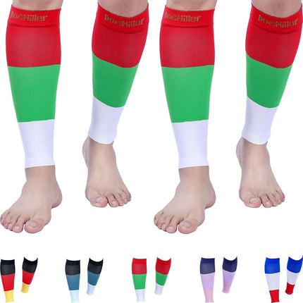 Manchons de compression Doc Miller pour hommes et femmes, chaussettes de compression sans pied pour coureurs, 15-20mmHg gradué, attelles tibiales, varices, soulagement de la douleur et de l'enflure (1 paire)