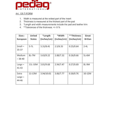 Pedag T-Form | Fabriqué en Allemagne | Coussinets métatarsiens | Forme anatomique | Soutien de la voûte métatarsienne | Cuir tanné végétal | Auto-adhésif | Blanc | Taille X-Large, convient aux pointures EU 44-46 / US M 11-13 | 3 paires