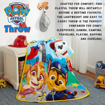 Manta de tacto suave de seda de la Patrulla Canina de Franco para niños, 40 x 50 pulgadas (producto con licencia oficial)