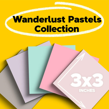 Post-it Notas Adhesivas Recicladas 76 mm x 76 mm 5 Blocs 2 Notas Adhesivas Colección Bali Colores Pastel (Lavanda, Albaricoque, Azul, Rosa, Menta) Papel 30% Reciclado (654-5SSNRP)
