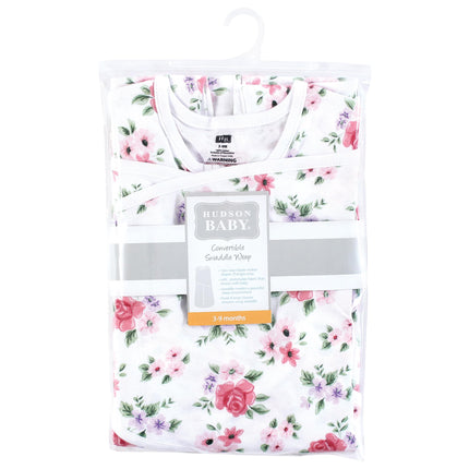 Hudson Baby Unisex Baby Convertible Swaddle Sleep Sack, Vintage Floral, 3-9 Months