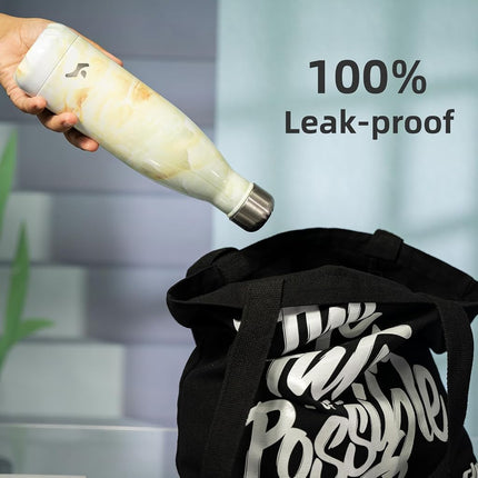 Konokyo 17oz Stainless Steel Insulated Water Bottles Sports Water Bottle,Marble-Jade