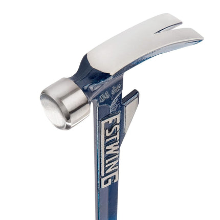 Estwing E6-24T 24oz 16-inch Smooth Face Hammertooth Hammer with Vinyl Shock Reduction Grip, Blue