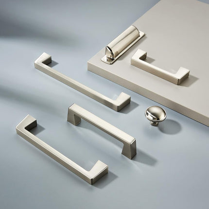 khtumeware 6 Pack 3"(76mm) Vintage Drawer Pulls Brushed Satin Nickel Cabinet Bin Cup Pulls Kitchen Hardware Silver Cabinet Handles Drawer Handles Knobs.