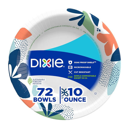 Dixie® 10 Ounce Paper Bowls, 72 Count