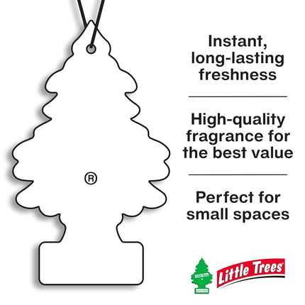 LITTLE TREES Car Air Freshener I Hanging Tree Provides Long Lasting Scent for Auto or Home I Black Ice, 24 count, (4) 6-packs