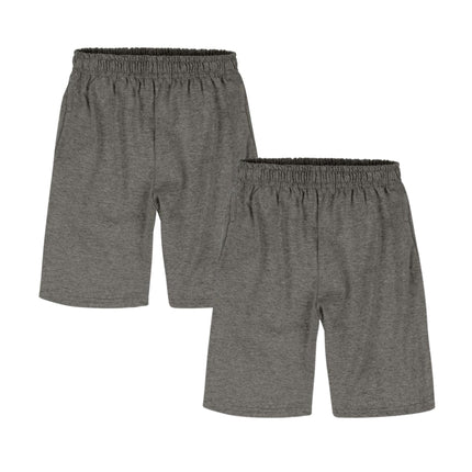 Hanes Boys Jersey Short (Pack of 2), Charcoal Heat
