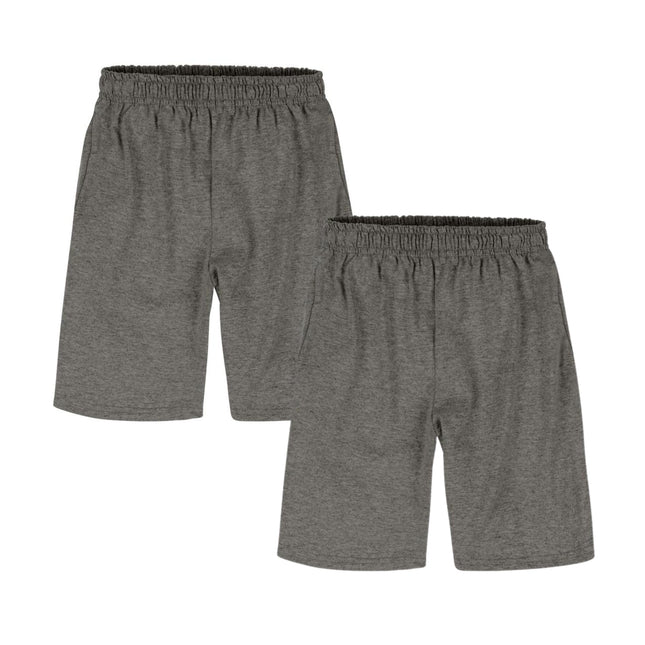 Hanes Boys Jersey Short (Pack of 2), Charcoal Heat