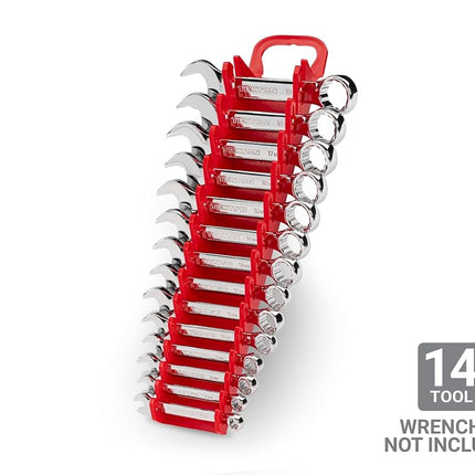 TEKTON 14-Tool Stubby Combination Wrench Holder (Red) | OWP21214