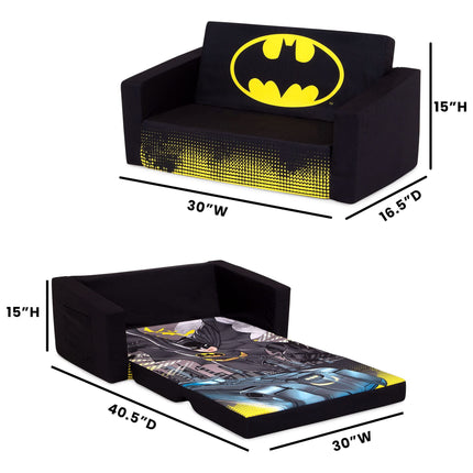 Sofá plegable Cozee de Batman - Sofá convertible 2 en 1 en tumbona para niños de Delta Children