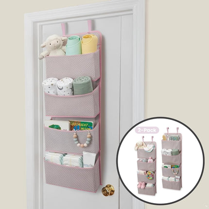 Delta Children 2 Piece 4 Pocket Over The Door Hanging Organizer, Pink