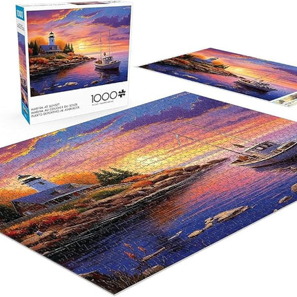 Buffalo Games - Marina at Sunset - 1000 Piece Jigsaw Puzzle for Adults Challenging Puzzle Perfect for Game Nights - Finished Size 26.75 x 19.75