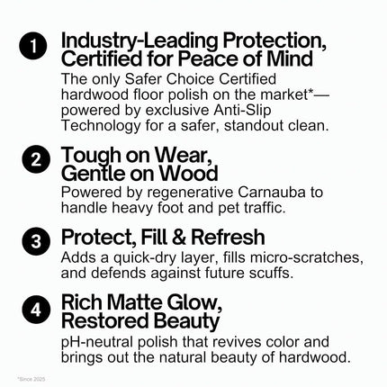 Quick Shine Hardwood Floor Luster 64oz | Plant-Based Cleaner & Polish w Carnauba | Simply Squirt & Spread | Don't Refinish It, Quick Shine It | Safer Choice Cleaner | Restore-Protect-Refresh