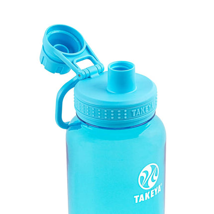 Takeya Tritan Sport Water Bottle with Spout Lid - BPA-Free & Dishwasher-Safe Water Bottle - Reusable Bottle with Lid Handle - Simple Leak-Proof Water Bottle - 32 oz, Breezy Blue