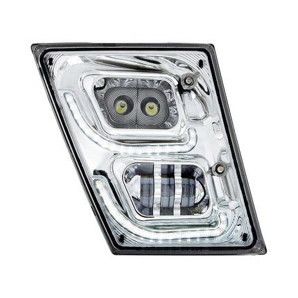 United Pacific 32595 Chrome High Power LED Fog Light With LED DRL & Position Light for 2003-2017 Volvo VN/VNL -Passenger