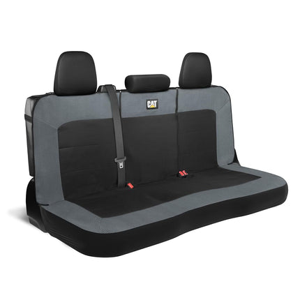 CAT MeshFlex Charcoal & Black Rear Seat Cover for Car – Durable Canvas & Mesh Design 60/40 Split Bench Protector for Cars, Trucks & SUVs – Back Seat Cover for Rear Bench – Interior Car Accessory