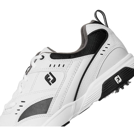 Footjoy Men's Sneaker-Previous Season Style Golf Shoes, White/Black, 9 X-Wide
