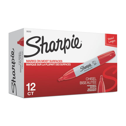 Pack 12 Sharpie Chisel Tip permanent marker pens -